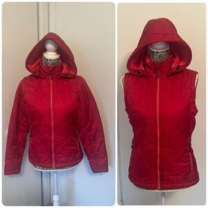 REI Women’s XS Red 2-in-1 Insulated Jacket Vest – Primaloft, Pertex Eco,Packable